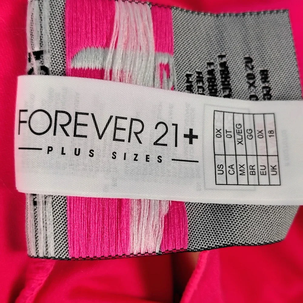 Forever 21 Womens 0X LA Gear Sports Bra Neon Pink Yellow Logo Retro Barbiecore